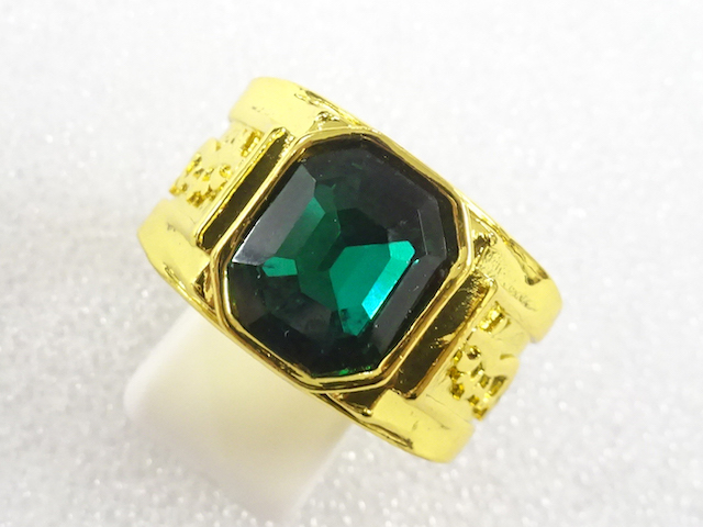 JAPANESE KIMONO / ANTIQUE COLORED STONE RING (SIZE 28)